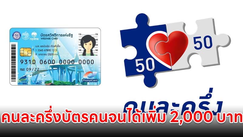 คนละครึ่งเฟสแรก 33 ล้านสิทธิ์ เช็กเลยใครได้บ้าง ถือบัตรคนจนได้เพิ่ม 2,000 บาท